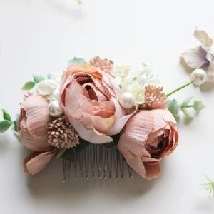 Beautiful Blush Rose Homecoming Or Bridal HAIR-COMB   FINAL SALE